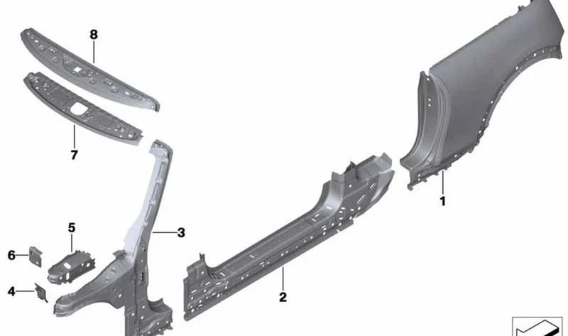 Recubrimiento faldón trasero OEM 41007417929 para MINI F57, F67, Cabrio BEV, LCI. Original MINI.