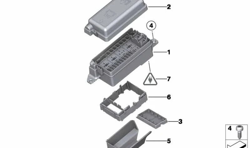 Caja para cortacircuitos OEM 61149240945 para MINI R56 LCI, Clubman R55 LCI, Cabrio R57 LCI, Coupé R58, Roadster R59, Countryman R60, Paceman R61. Original MINI.