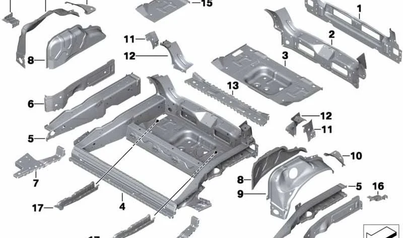Chapa de cierre para pasaruedas derecha OEM 41147035346 para MINI R50, R53, R56, R56 LCI... y más. Original MINI.