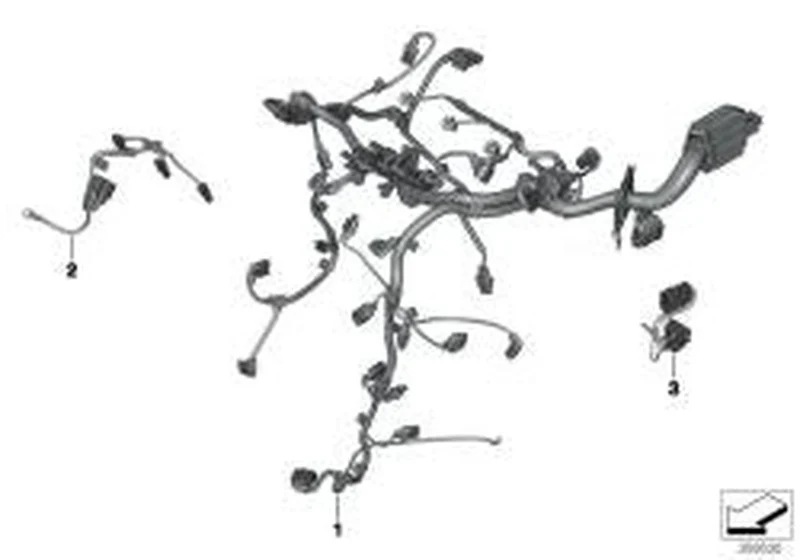 Mazo de cables motor módulo precalentamiento OEM 12518592699 para MINI F55, Clubman F54, Cabrio F57 y BMW X1 F48. Original BMW y MINI.