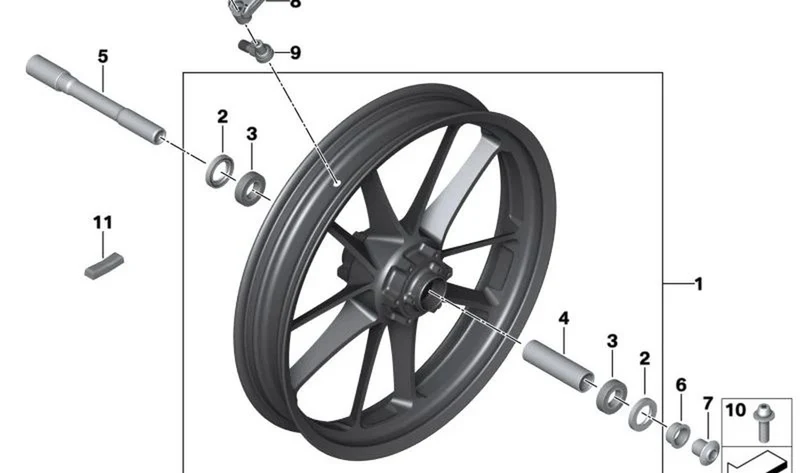 Rueda forjada Enduro delantera OEM 36317923192 para motos BMW R 1300 GS, R 1300 GS Adventure. Original BMW Motorrad.