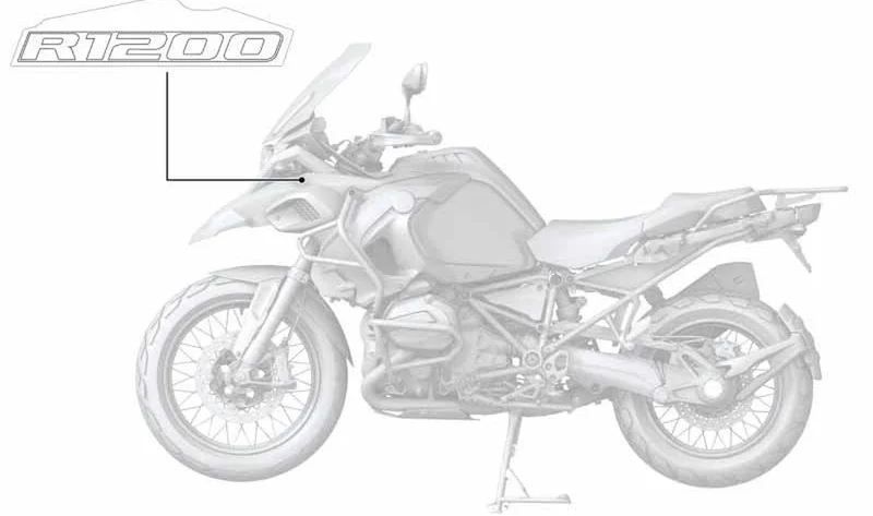 Inscripción izquierda OEM 51148557527 para BMW R 1200 GS Adventure, R 1250 GS Adventure. Original BMW Motorrad.