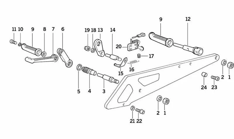 Palanca de cambios OEM 46512315779 para motos BMW K75, K100, K100 RS... y más. Original BMW Motorrad.