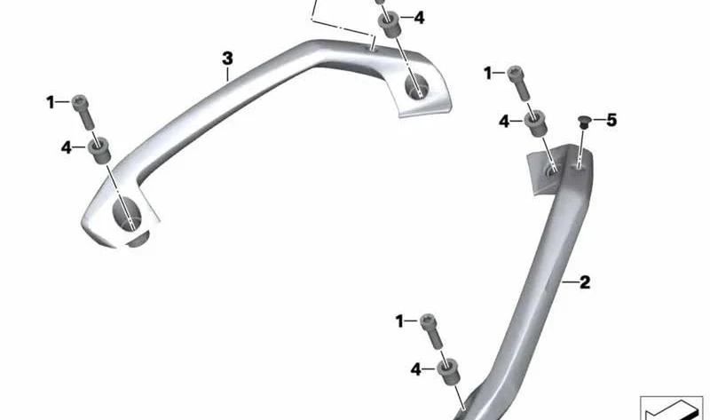 Asidero izquierdo OEM 46727724885 para motos BMW C 600 Sport, C 650 Sport. Original BMW Motorrad.
