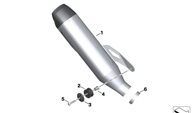Silenciador deportivo OEM 18519830141 para motos BMW S 1000 R, S 1000 RR, M 1000 RR, M 1000 R. Original BMW Motorrad.