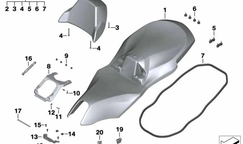 Respaldo trasero OEM 52537724950 para BMW Motorrad C 650 GT (K19). Original BMW Motorrad.