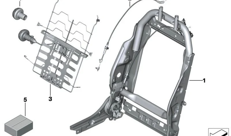 Amortiguación apoyo lumbar izquierda OEM 52107347727 para MINI R56, R55, R57, R58, R59, R61. Original MINI.