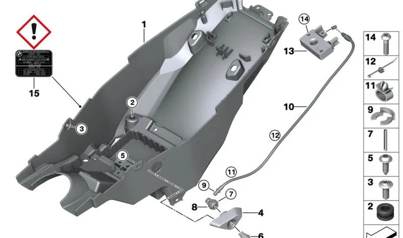Manguito de goma OEM 46638534532 para motos BMW R 1300 GS, R 1200 R, R nineT, S 1000 RR, F 750 GS, F 850 GS... y más. Original BMW Motorrad.