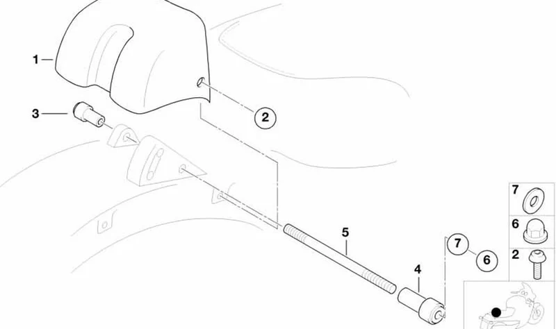 Tuerca sombrerete M5 OEM 71607659784 para motos BMW R 1200 C, R 1200 C Independent. Original BMW Motorrad.