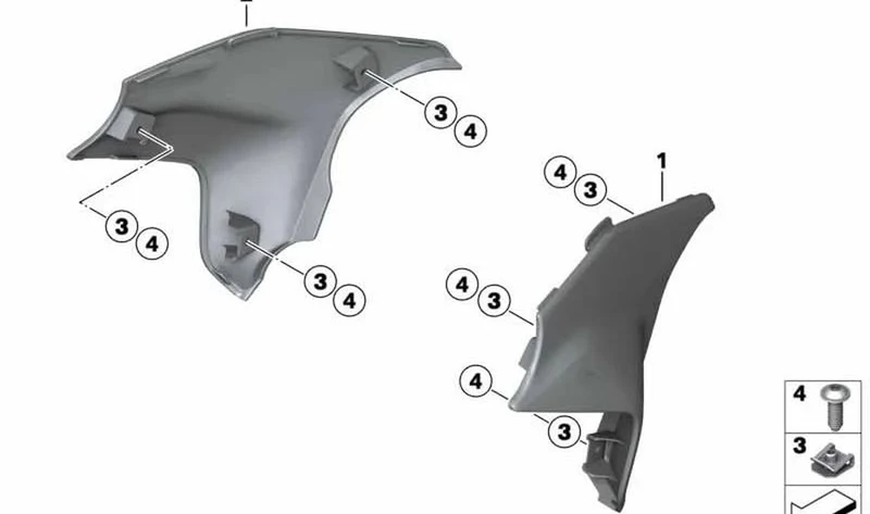 Almohadilla de rodilla izquierda OEM 46638526517 para motos BMW F 700 GS (K70). Original BMW Motorrad.