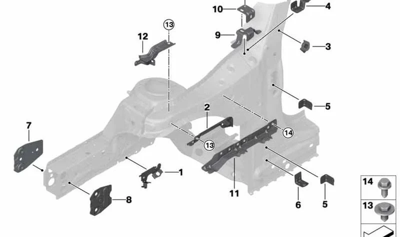 Soporte elemento de deformación delantero derecho OEM 41007374528 para MINI F56, F55, F57, F66, F65, F67... y más. Original MINI.