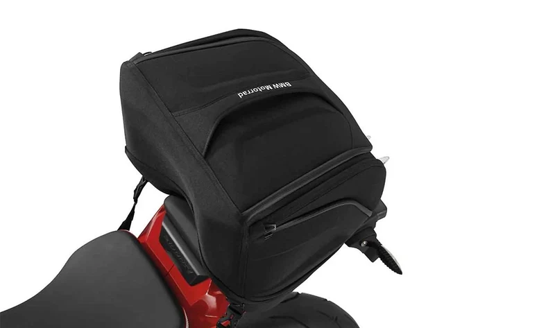 Bolsa trasera OEM 77498545894 para motos BMW K42 (HP4), K46 (S 1000 RR), K47 (S 1000 R). Original BMW Motorrad.