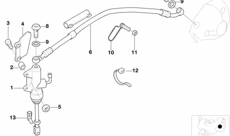 Tubo flexible de freno trasero OEM 34327651643 para motos BMW R 1150 RS, R 1150 R, R 850 R... y más. Original BMW Motorrad.