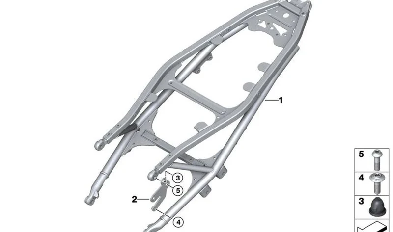 Soporte tapa lateral izquierda OEM 46518393703 para motos BMW F 750 GS, F 850 GS, F 900 GS... y más. Original BMW Motorrad.