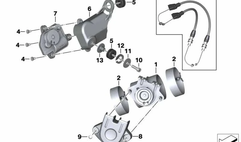 Chapaleta de gases de escape OEM 18518546552 para motos BMW R nineT, R1200GS, R1200RT, R1200R... y más. Original BMW Motorrad.