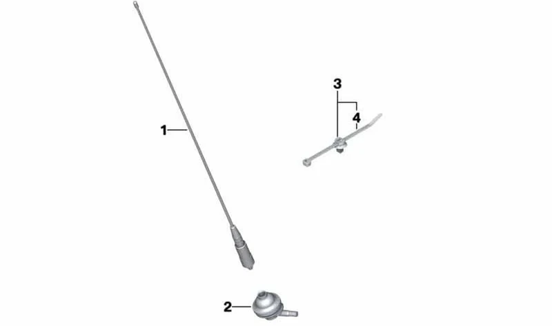 Pie de antena OEM 65218544568 para motos BMW R1200RT, R1250RT, F750GS, F850GS... y más. Original BMW Motorrad.