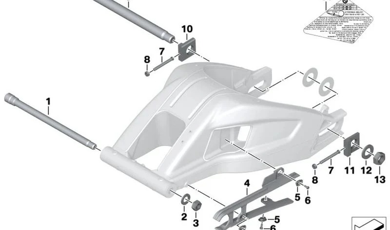 Semi-eje trasero OEM 33177718528 para motos BMW S 1000 RR, F 750 GS, F 850 GS… y más. Original BMW Motorrad.