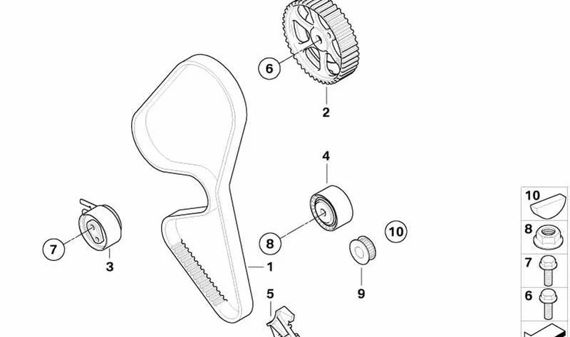 Polea de reenvío OEM 11317805961 para MINI R55, R56, Clubman R55. Original MINI.