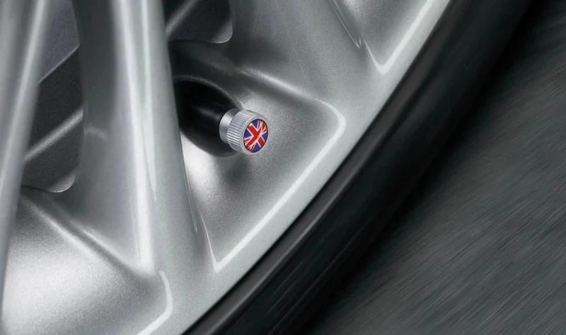 Tapones de válvula Union Jack OEM 36120422550 para MINI R50, R53, R56, F56, F54, Countryman R60, Paceman R61... y más. Original MINI.