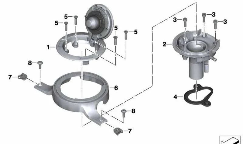 Boca de llenado de combustible OEM 16117728039 para BMW Motorrad K 1600 GT, K 1600 GTL. Original BMW Motorrad.