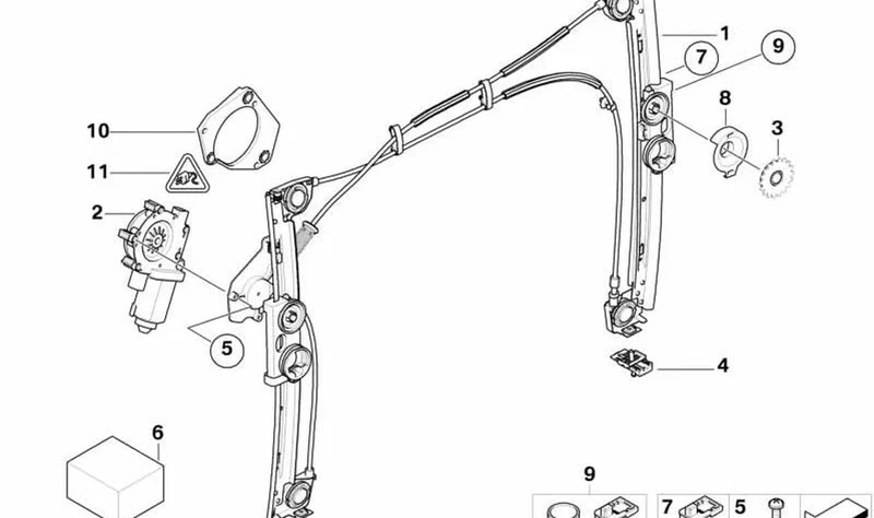 Placa adaptador izquierda OEM 51337197471 para MINI R50, R53, Cabrio R52. Original MINI.