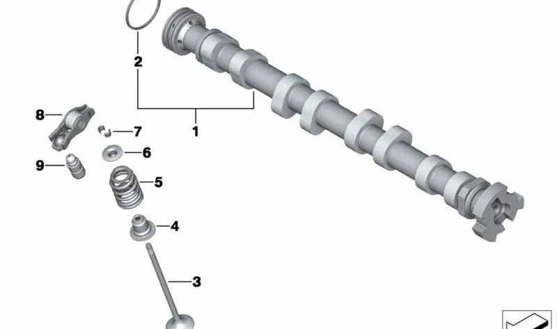 Árbol de levas de escape OEM 11317587754 para MINI R56, R55, R57, R58, R59, R60, R61... y más. Original MINI.
