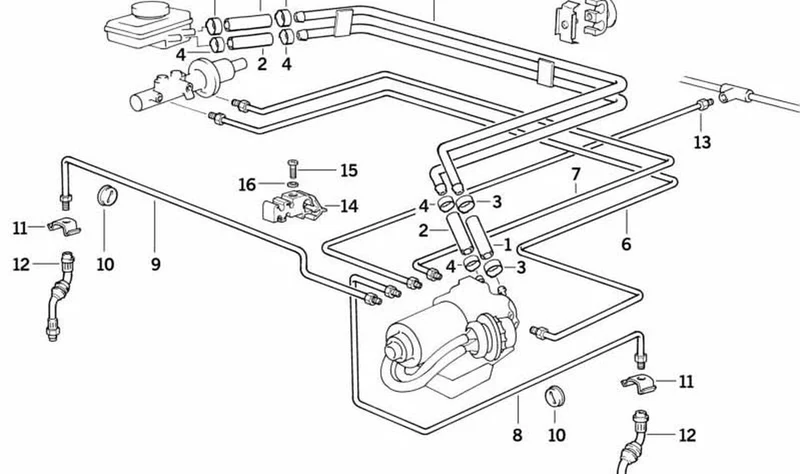 Latiguillo de freno trasero OEM 34326755622 para MINI R50, R52, R53. Original MINI.