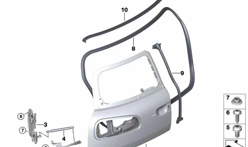 Muelle de compresión gas OEM 51247348917 para MINI Clubman F54, F54 LCI. Original MINI.