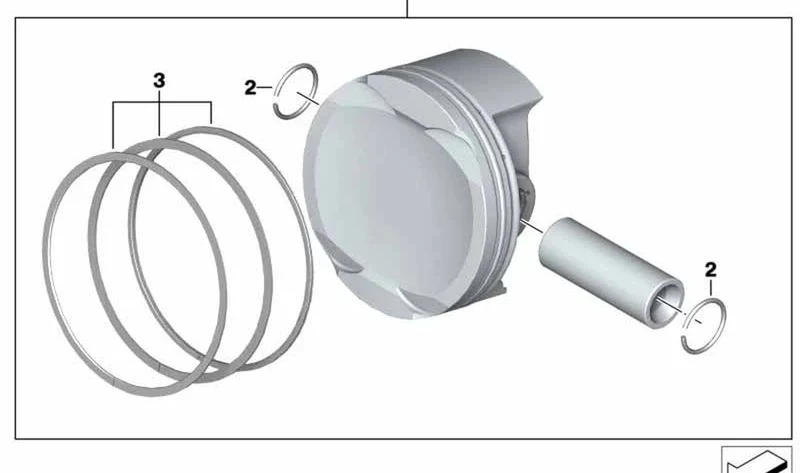 Pistón OEM 11258552239 para motos BMW C 400 GT, C 400 X... y más. Original BMW Motorrad.