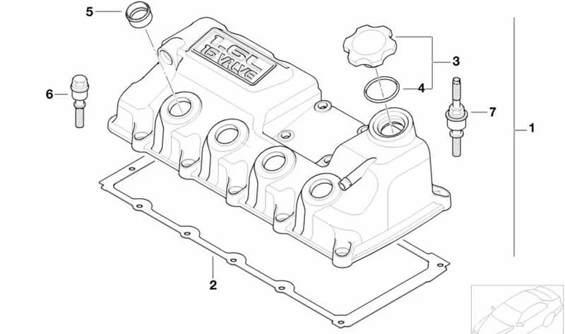 Tornillo con borde OEM 11121487178 para MINI R50, R53, Cabrio R52. Original MINI.