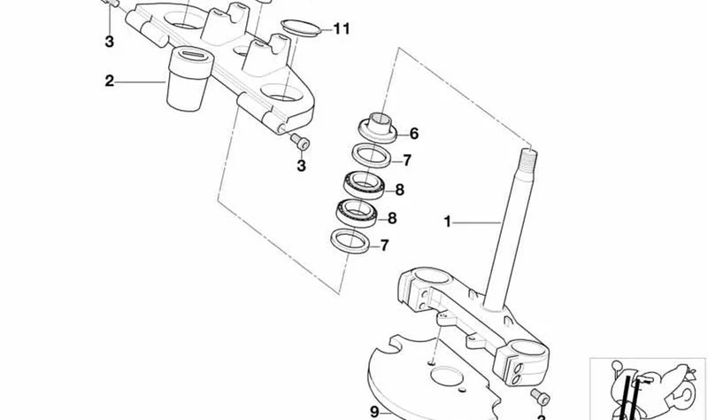 Contra-tubo OEM 31427650008 para motos BMW F 650 GS, G 650 GS, GS Dakar, GS Sertão. Original BMW Motorrad.