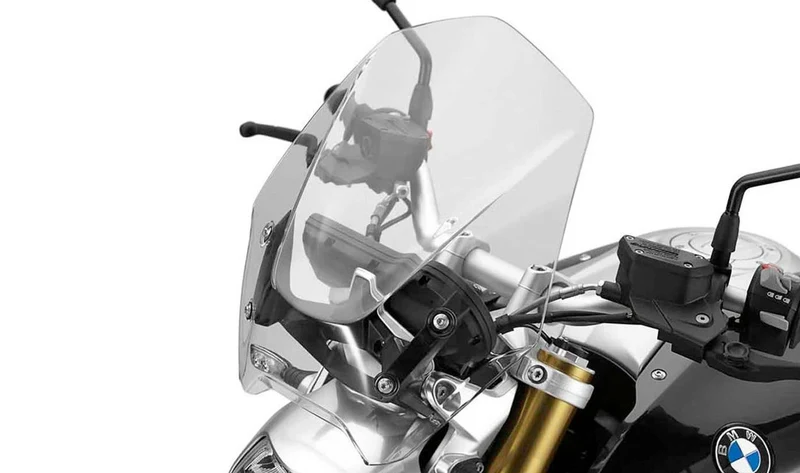 Parabrisas alto claro OEM 77338534283 para BMW Motorrad R1200R (K53), R1250R. Original BMW Motorrad.