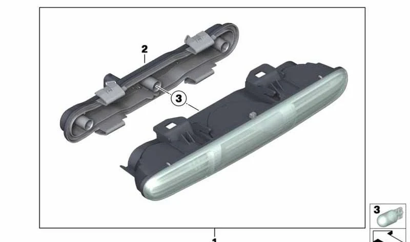 Faro de marcha atrás izquierdo OEM 63247241801 para MINI R56 LCI, Cabrio R57 LCI, Coupé R58, Roadster R59. Original MINI.