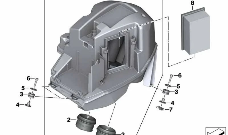 Caja del filtro de aire OEM 13717678274 para motos BMW F 800 GT, F 800 S, F 800 ST, F 800 R. Original BMW Motorrad.