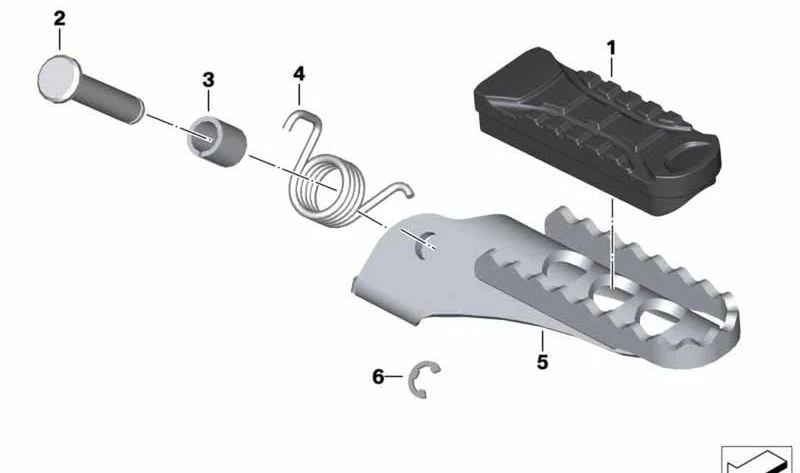 Goma descansa-pies OEM 46718562030 para motos BMW G 310 GS (K02) 2017-2025. Original BMW Motorrad.
