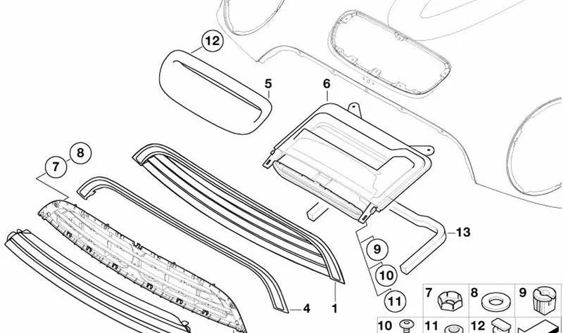 Tuerca de expansión OEM 07130666714 para MINI R53 (09/2000-11/2006), MINI Cabrio R52 (11/2002-07/2008). Original MINI.
