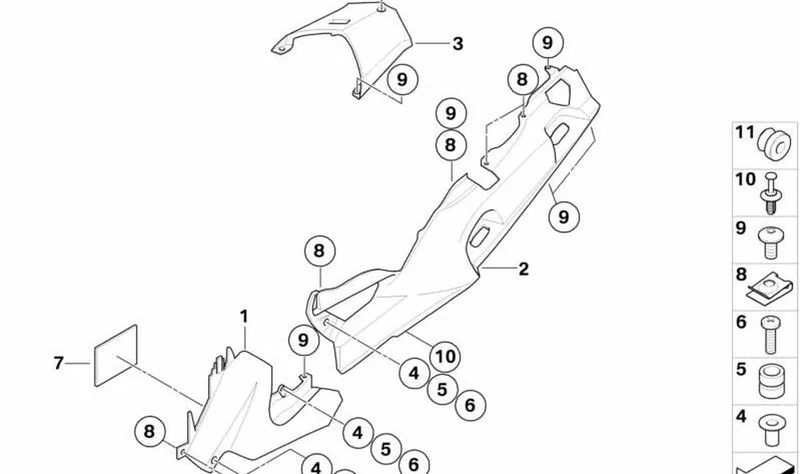 Revestimiento trasero OEM 46637685010 para BMW Motorrad K1200GT, K1300GT. Original BMW Motorrad.