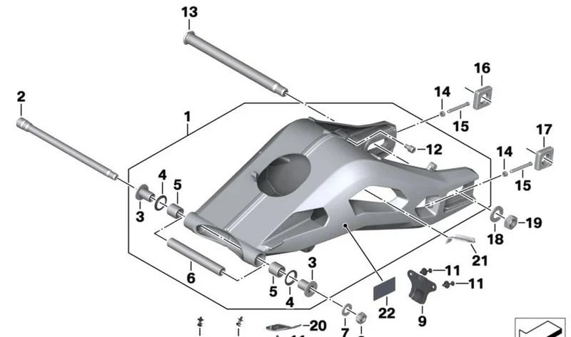 Amortiguador trasero OEM 33559467849 para motos BMW S 1000 XR (K69), M 1000 XR (KM9). Original BMW Motorrad.