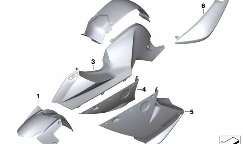 Parte inferior de revestimiento izquierdo OEM 46637693353 para motos BMW F 800 S, F 800 ST. Original BMW Motorrad.
