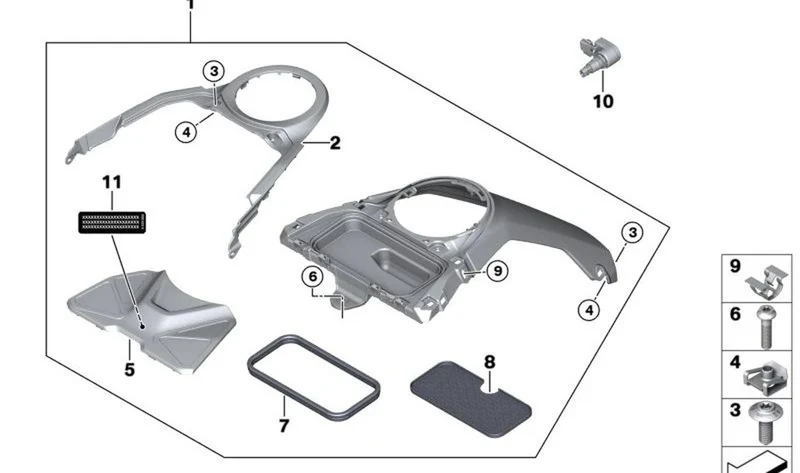 Cubierta central OEM 46631541785 para BMW Motorrad R 1300 GS. Original BMW Motorrad.