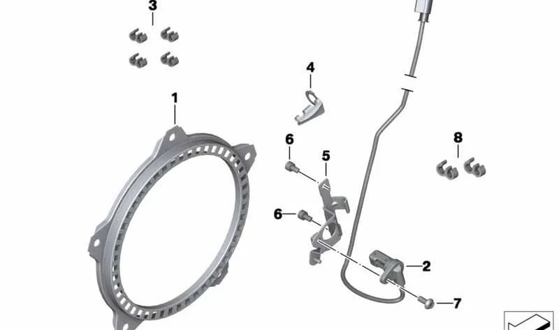 Adaptador sensor ABS delantero OEM 34528544694 para motos BMW R nineT (K21). Original BMW Motorrad.