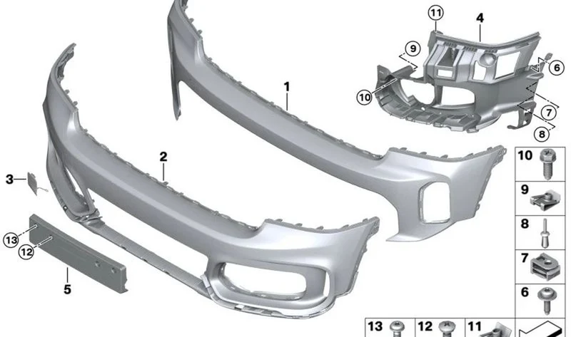 Soporte para matrícula delantero OEM 51139465571 para MINI Countryman F60 LCI (05/2019 — 02/2024). Original MINI.