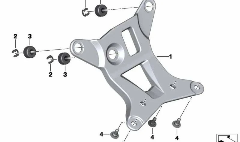 Soporte para cuadro de instrumentos OEM 46638531182 para motos BMW R nineT (K21). Original BMW Motorrad.