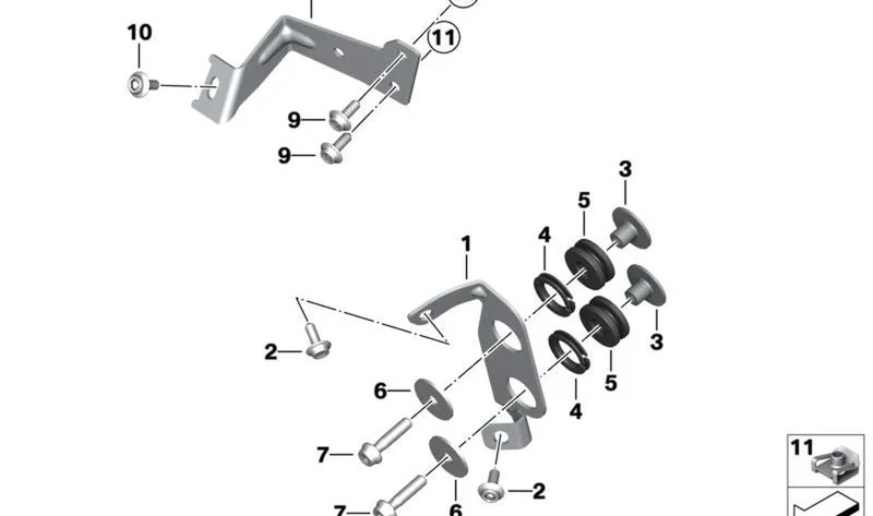 Chapa soporte OEM 46639898557 para BMW Motorrad G 310 R (K03). Original BMW Motorrad.