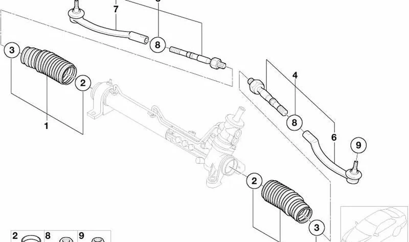 Tuerca hexagonal OEM 32106774139 para MINI R50, R53, Cabrio R52. Original MINI.