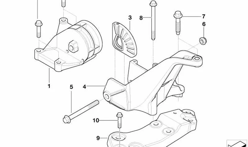 Soporte del cambio delantero OEM 22316779907 para MINI R50, R52, R53. Original MINI.