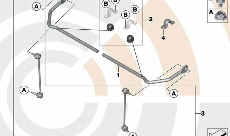 Estabilizador trasero OEM 33556772787 para MINI R56, R56 LCI, Coupé R58. Original MINI.