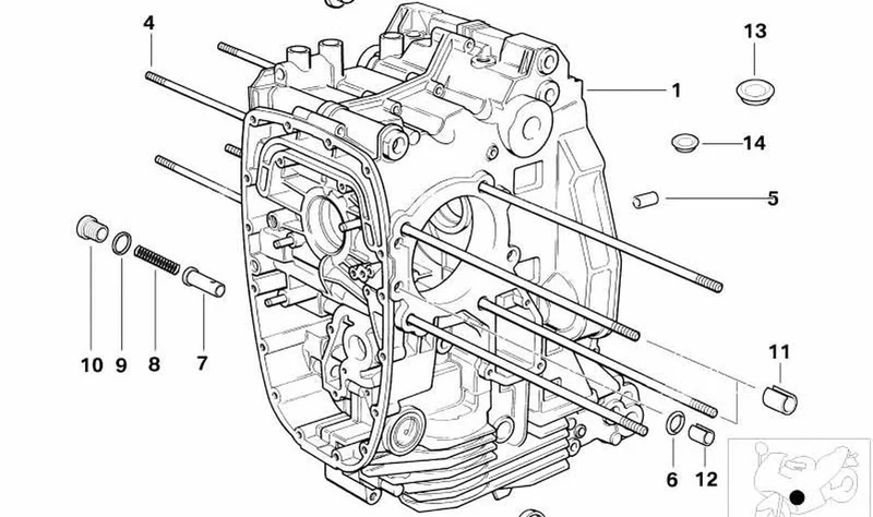 Cárter de motor para termostato OEM 11111342716 para BMW Motorrad R 850 C, R 1200 C, R 1200 C Montauk, R 1200 C Independent, R 1200 CL. Original BMW Motorrad.