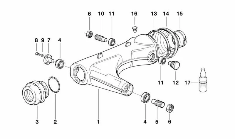 Cojinete de rodillo cónico trasero OEM 33171241546 para motos BMW R45, R65, R80, K75, K100... y más. Original BMW Motorrad.