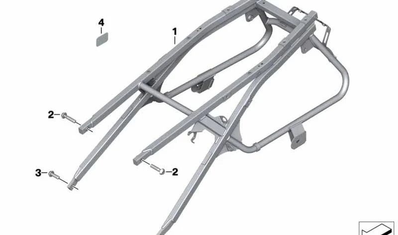 Cuadro trasero OEM 46518552913 para BMW Motorrad K1600 Bagger (K61) 2017-2025. Original BMW Motorrad.